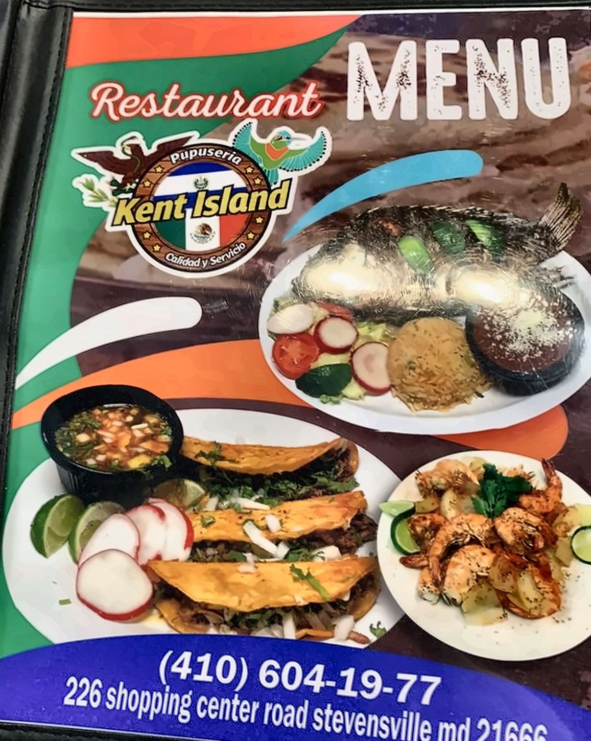 Pupusería Kent Island menu — cover